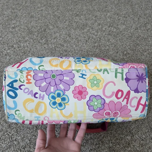 NEW Coach Daisy Multicolor Floral Shoulder Bag and Wallet Set